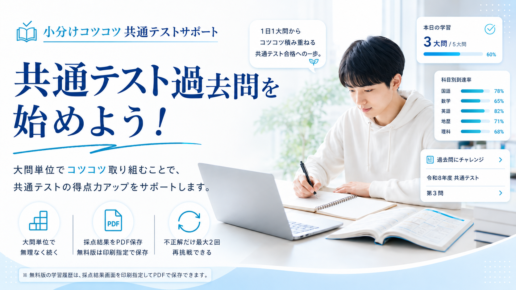 小分け学習に取り組む学生